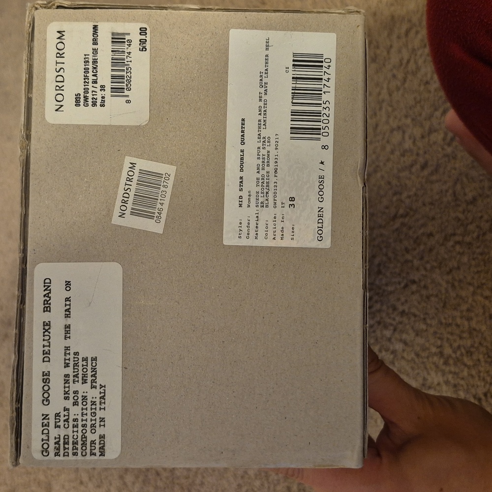 SOLD! Golden Goose Midstar Double Quarter Sneaker Black Leopard Stars Size 38 - Picture 8 of 11